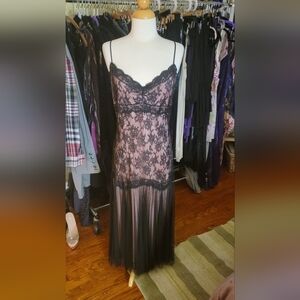 Betsey Johnson lace overlay nude dress
